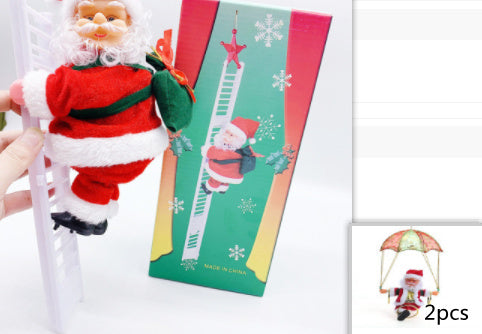 Electric Santa Claus Climbing Ladder Plastic