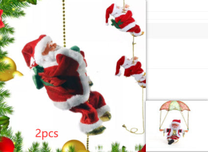 Electric Santa Claus Climbing Ladder Plastic