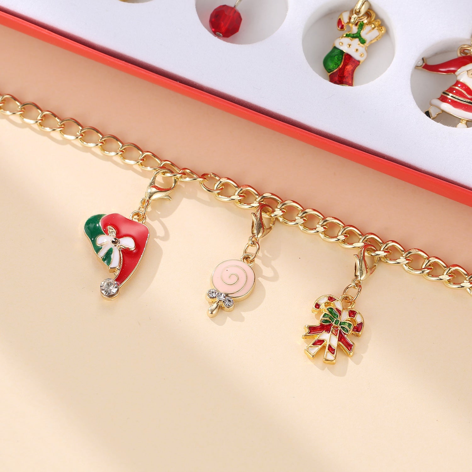 Christmas Advent Calendar Christmas Themed DIY Charm Jewelry Bracelet Necklace Making Kit for Girls - Jami Art Gallery