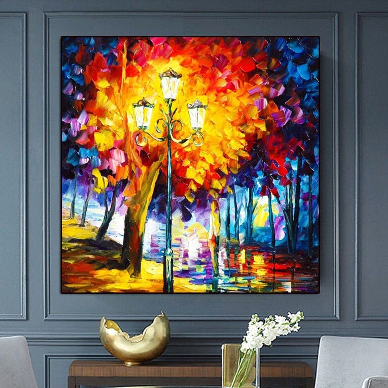 New Painting Home Decoration Modern Hand Painted Abstract Painting With Blue And Gold Texture Large Living Room Wall Picture - Jami Art Gallery