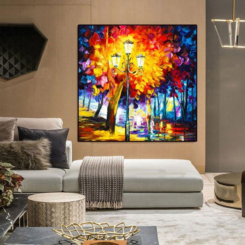 New Painting Home Decoration Modern Hand Painted Abstract Painting With Blue And Gold Texture Large Living Room Wall Picture - Jami Art Gallery